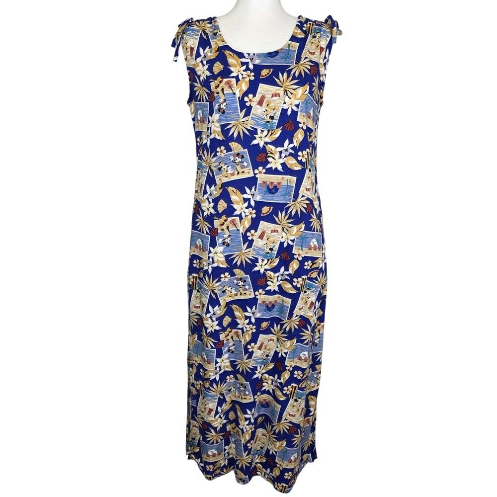 Disney Store Dress Women's Size Small Mickey Mouse Hawaiian Floral Print AOP